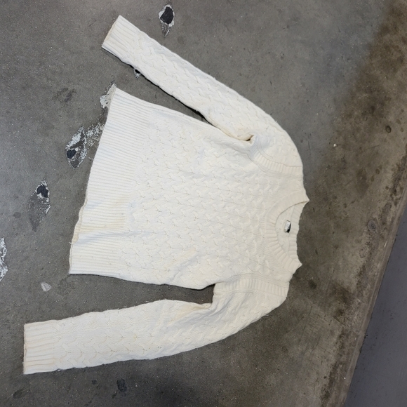 Vintage j crew Cotton-blend bouclé cable-knit sweater women's medium - Picture 3 of 8